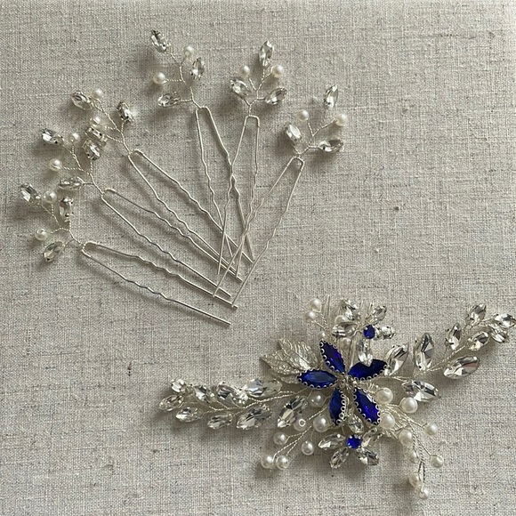 Allure Bridals Accessories - ‘Something Blue’ bridal hair pin set